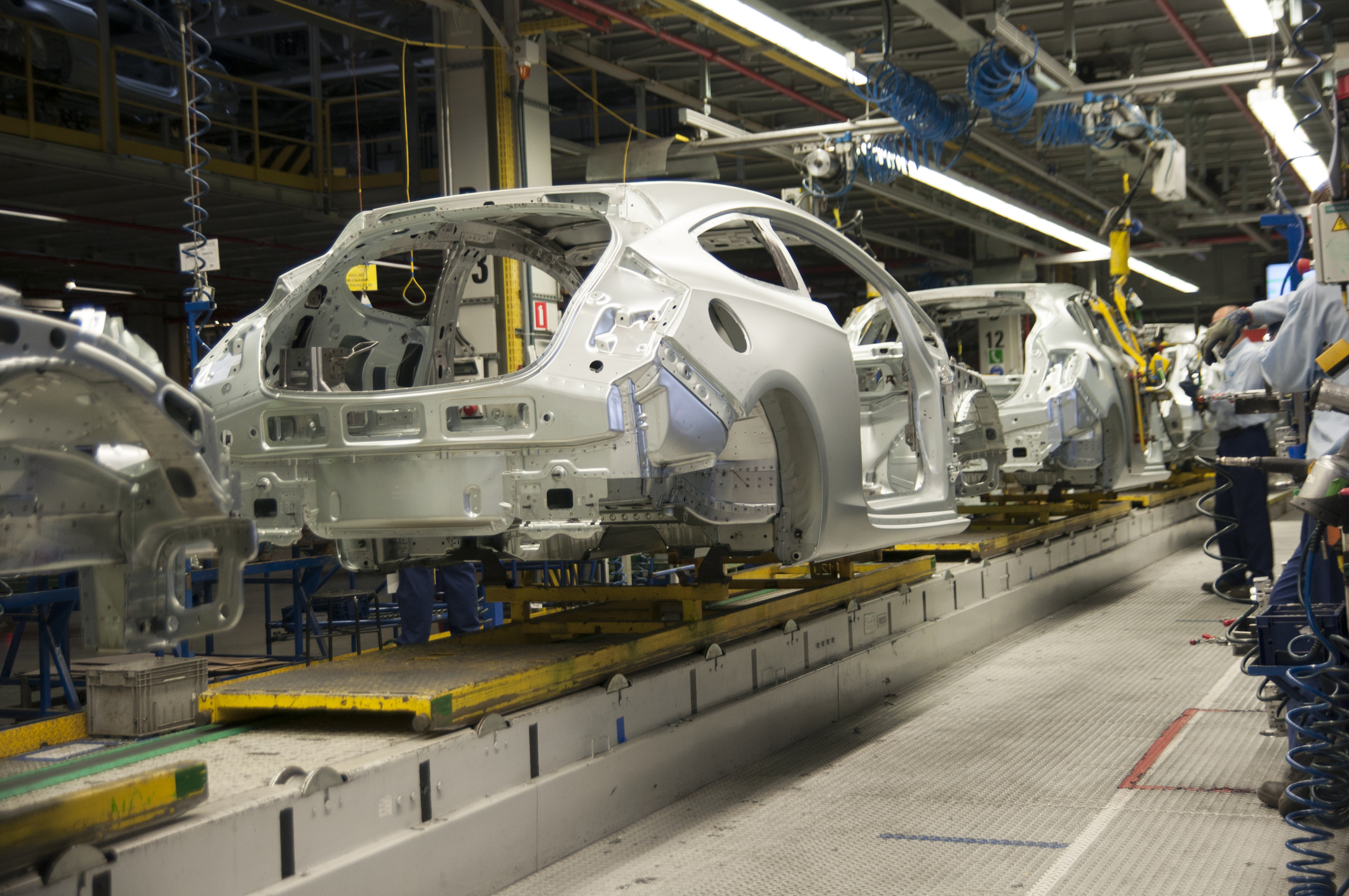 Cars on the production line