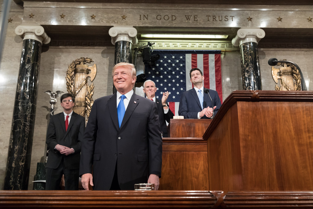 Republicans Paul Ryan, Mike Pence and Donald Trump at 2018 State of the Union