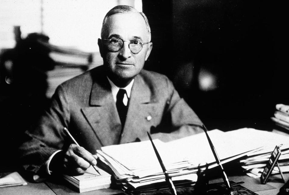 Truman at desk