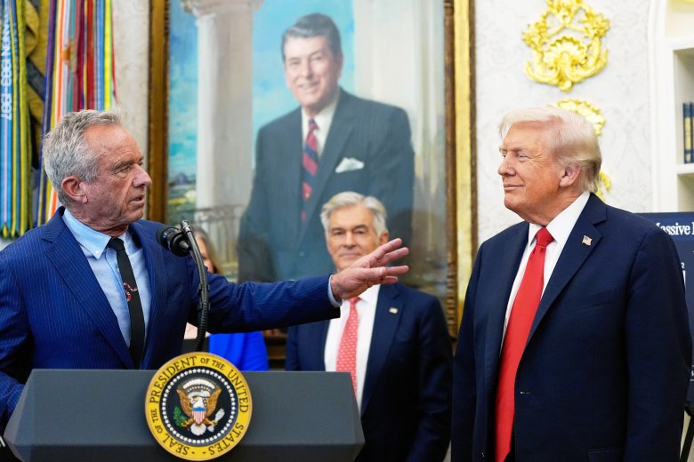 A Year Spent Degrading Public Health. President Donald Trump listens as Health and Human Services Secretary Robert F. Kennedy Jr., speaks in the Oval Office of the White House, Oct. 16, 2025, in Washington.